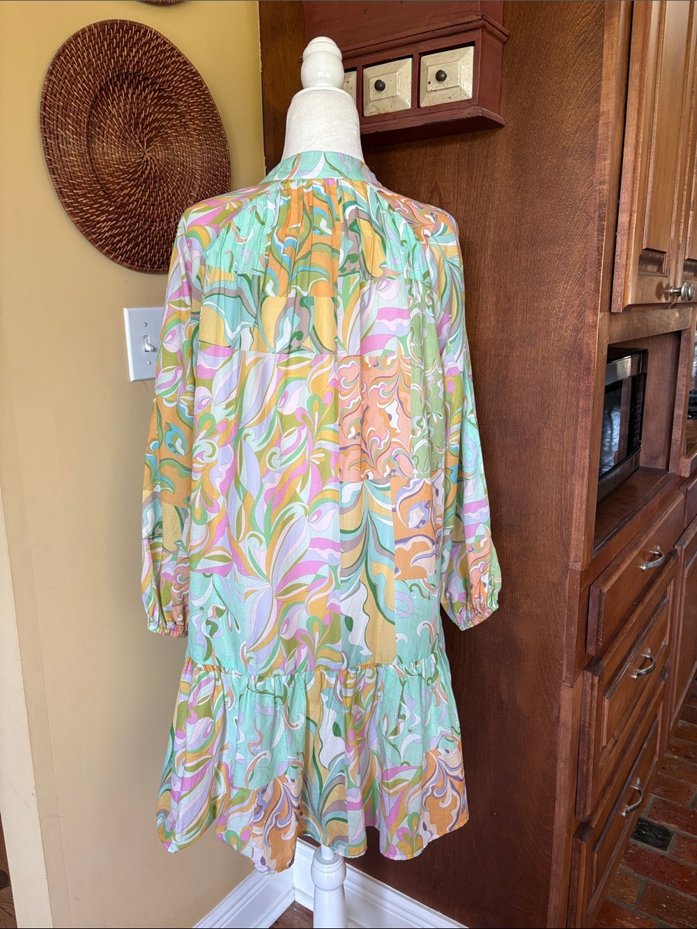 Antonio Melani Brynn pin tuck detail mock neck and tie belt waist dress size 6 - Picture 8 of 15